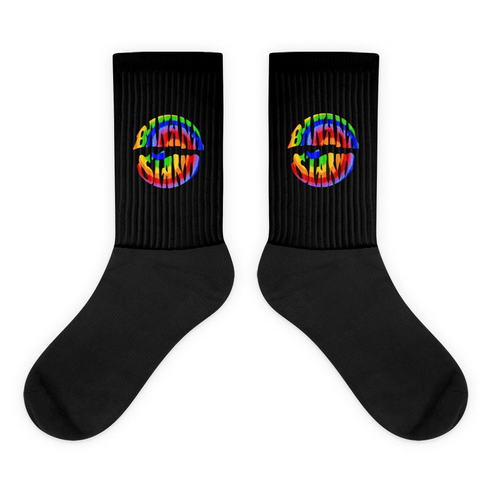 Black Socks with tie-dye logo