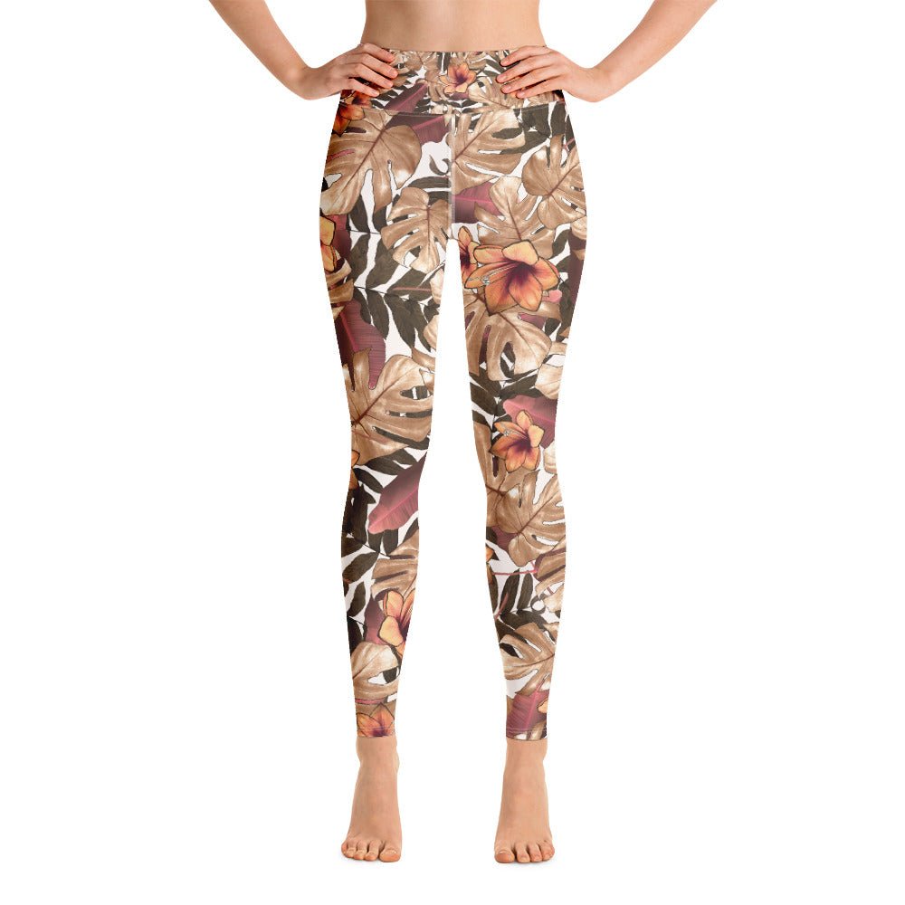 Leggings w/ Tropical Fall Print - Banana Stand