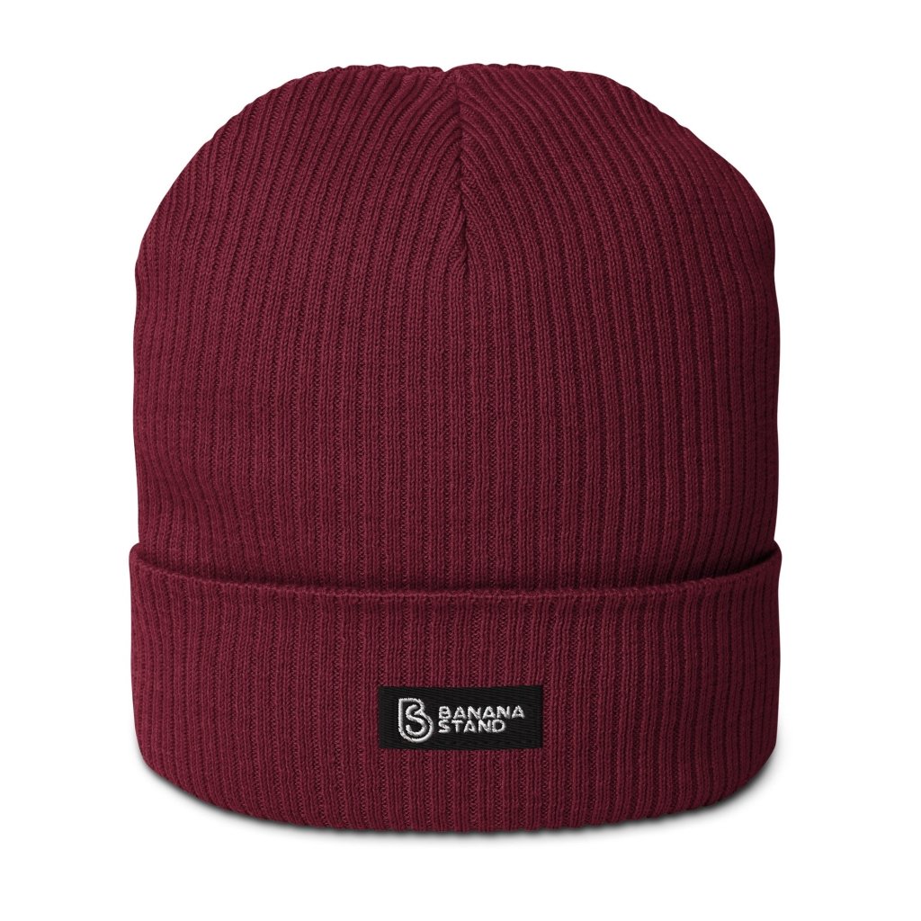 NEW Organic Ribbed Box Logo Beanie - Banana Stand