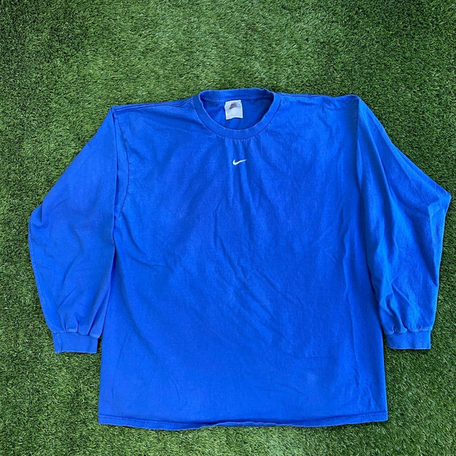 Nike Vintage Center Swoosh Long Sleeve, Royal Blue, XL - Banana Stand