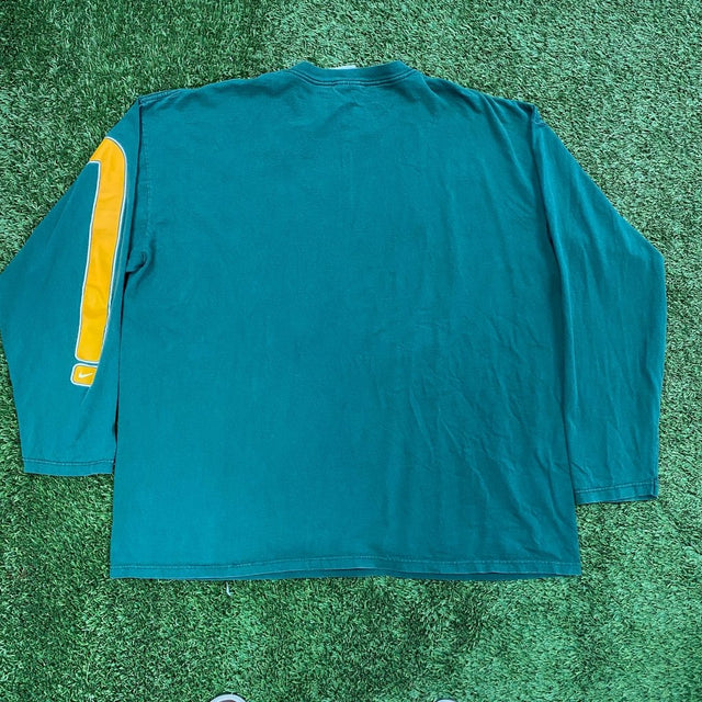 Nike Vintage Green and Gold Long Sleeve Shirt, XL - Banana Stand
