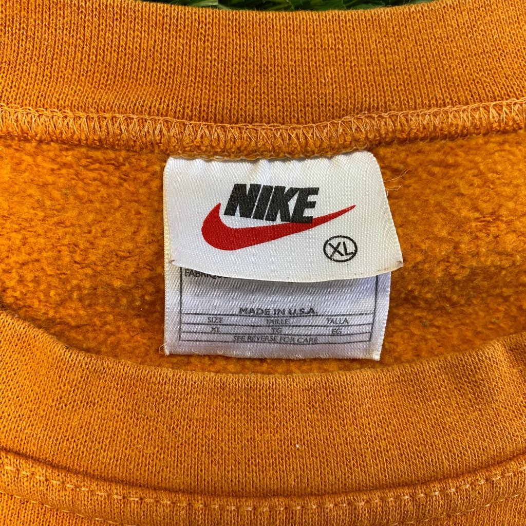 Nike Vintage Orange Center Swoosh Crewneck, Made in USA, XL - Banana Stand
