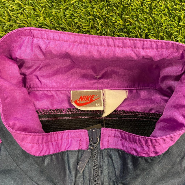Nike Vintage Purple, Teal and Navy Colorblock Windbreaker, M - Banana Stand