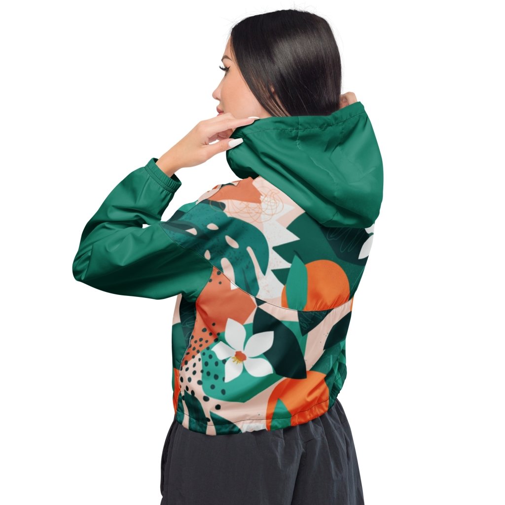 Tropical Blast Cropped Windbreaker - Banana Stand