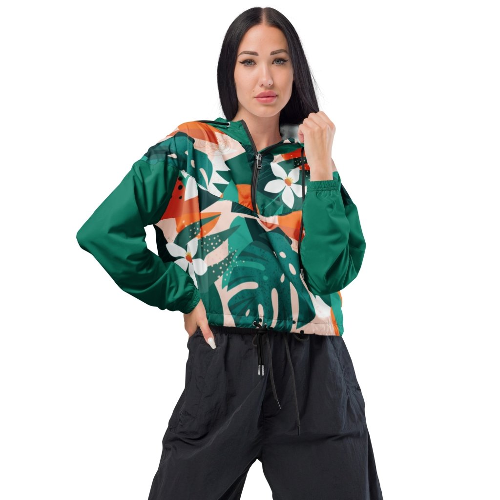 Tropical Blast Cropped Windbreaker - Banana Stand