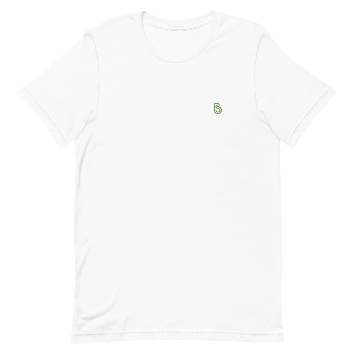 Embroidered BS T-shirt, White with Green