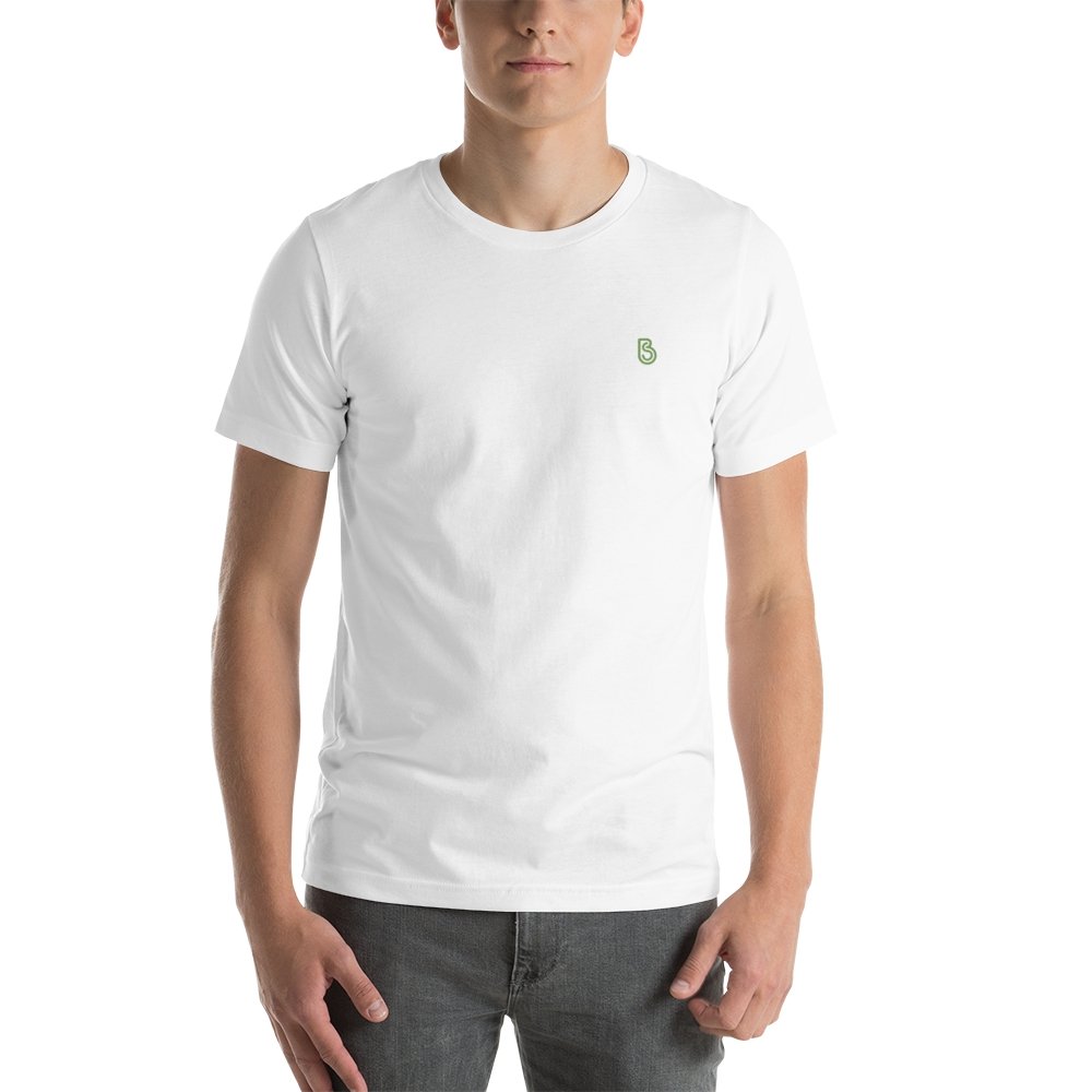 Embroidered BS T-shirt, White with Green