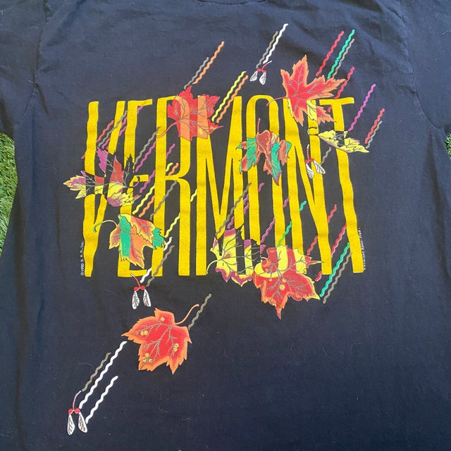 Vintage 1990 Vermont Graphic T-shirt, Single Stitch, Small - Banana Stand