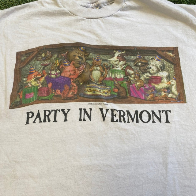 Vintage 1994 'Party in Vermont' Graphic T-shirt, XL - Banana Stand