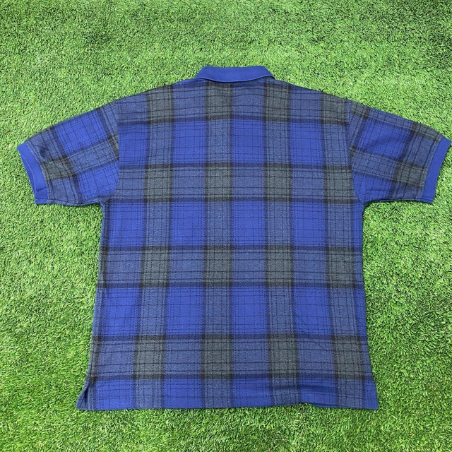 Vintage Tommy Hilfiger Plaid Polo, Navy - Banana Stand