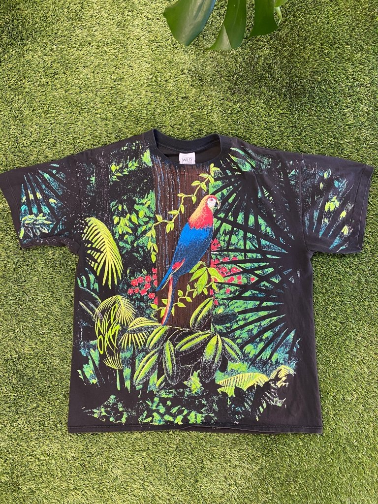 VINTAGE WILD AND OATS, PARROT RAIN FOREST T-SHIRT - Banana Stand
